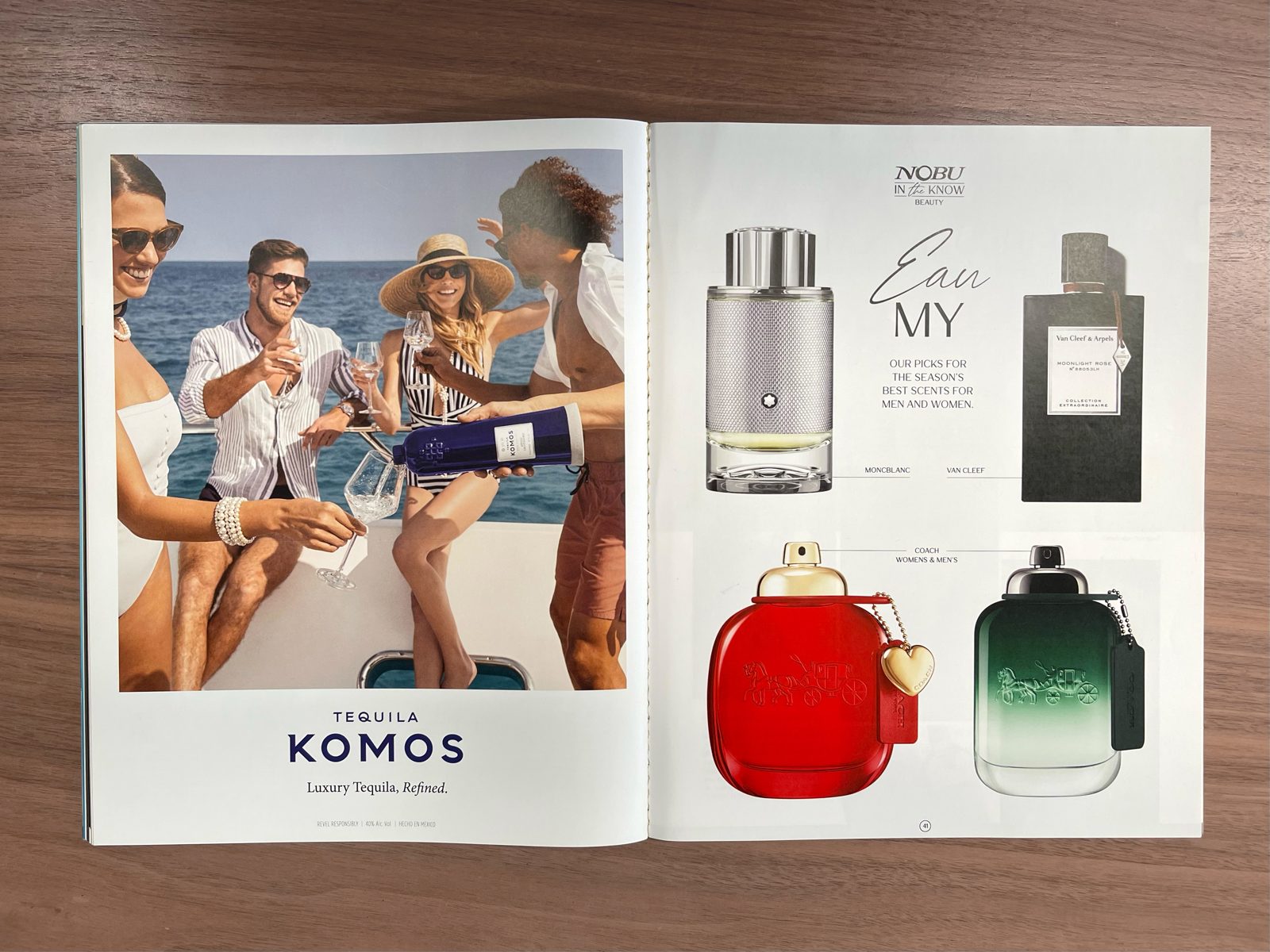 Komos advertisement in Nobu magazine