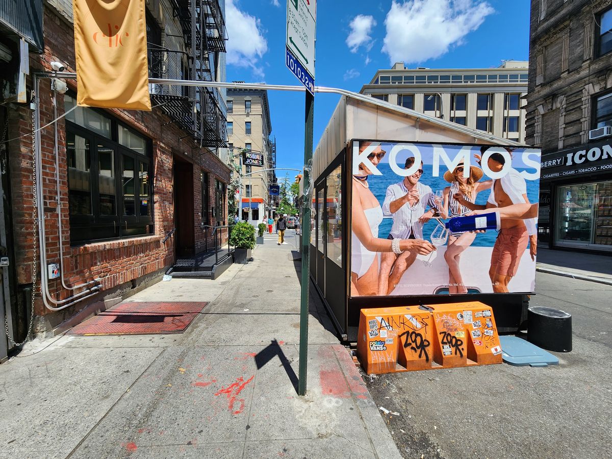 Komos wild posting, Kenmare Street, New York