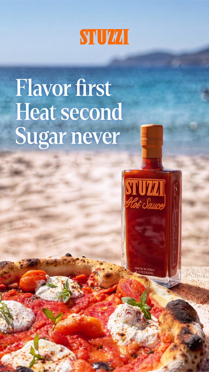Stuzzi paid social story, Flavor first, Heat second, Sugar never